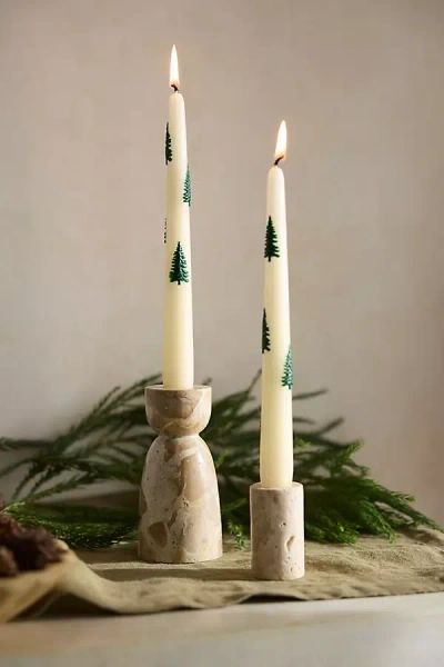 Terrain Fir Tree Taper Candles, Set Of 2 In Neutral