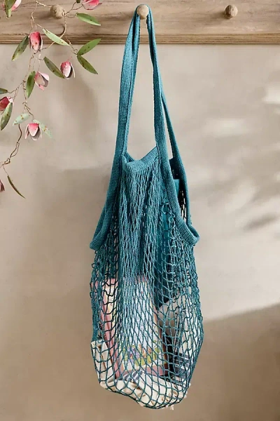 Terrain Fish Cotton Net Tote In Blue