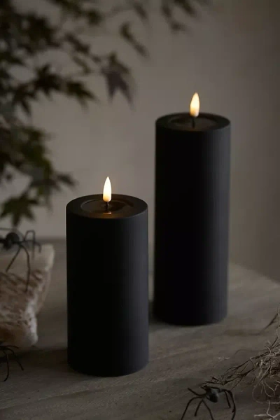 Terrain Flameless Black Outdoor Pillar Candle