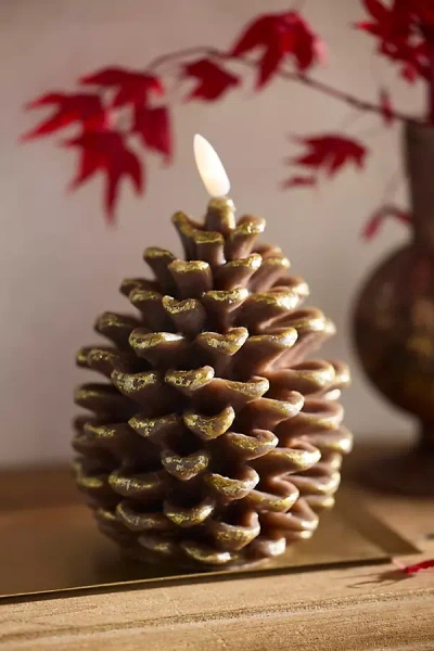Terrain Flameless Pinecone Candle In Pink