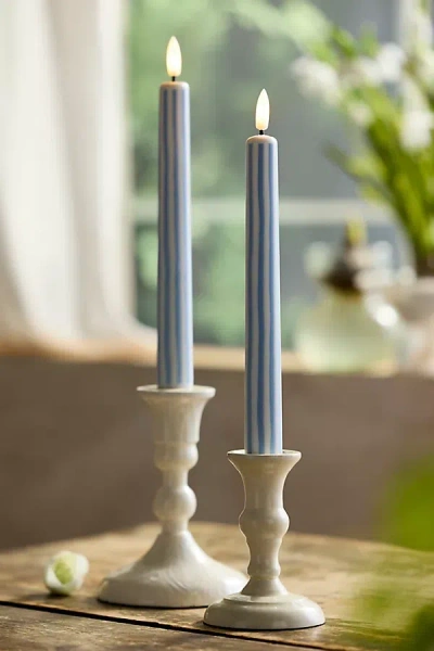 Terrain Flameless Stripe Taper Candles, Set Of 2