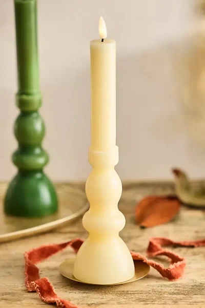 Terrain Flameless Turned Pillar Candle In Neutral