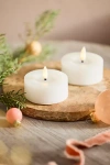 Terrain Flameless Wax Tea Lights, Set Of 2 In White