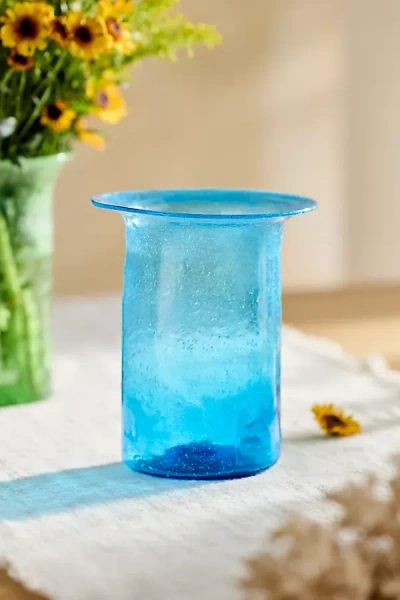 Terrain Flared Rim Recycled Glass Vase In Multi