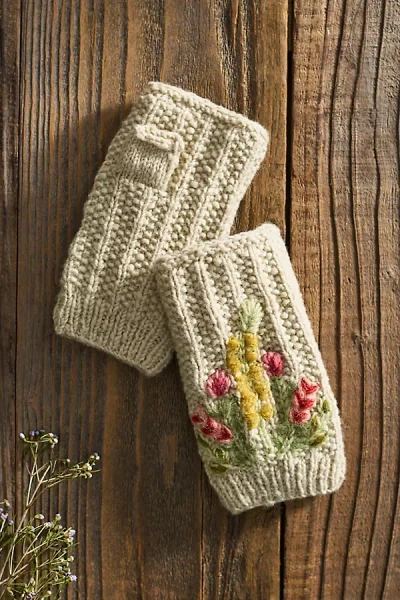 Terrain Fleece Lined Wool Handwarmers, Meadow In Beige