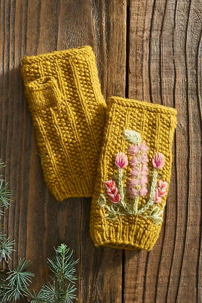 Terrain Fleece Lined Wool Handwarmers, Meadow In Yellow