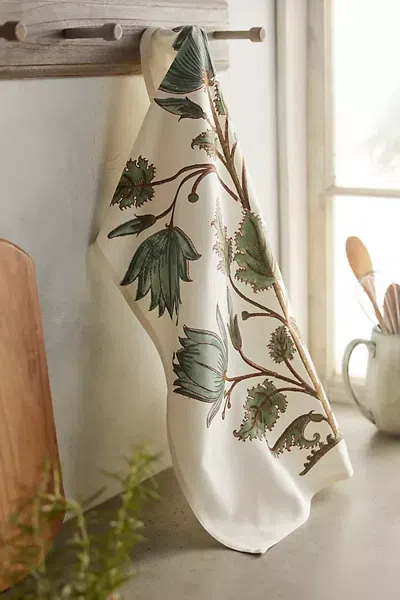 Terrain Flora Cotton Dish Towel In Green
