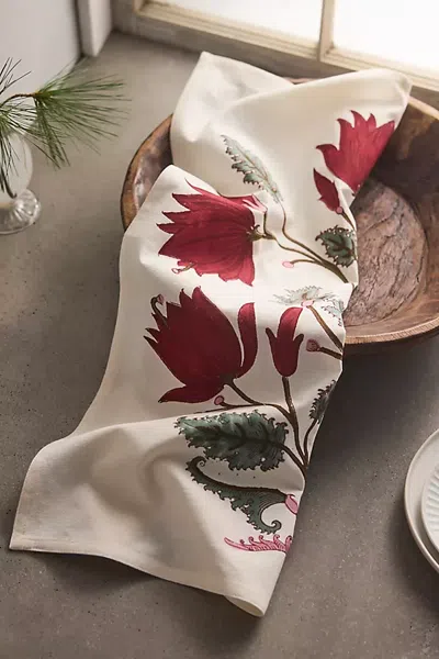 Terrain Flora Cotton Dish Towel In Red