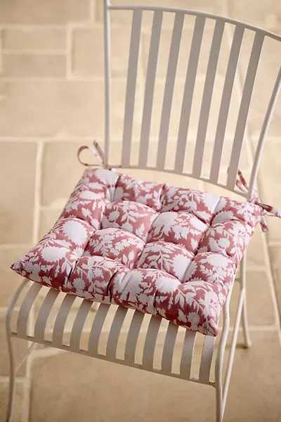Terrain Floral Block Print Seat Cushion In Pink