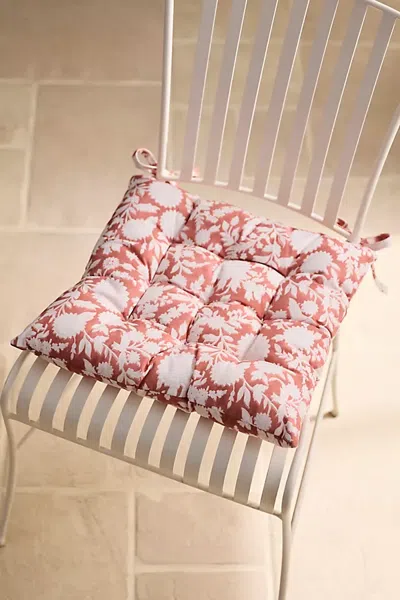 Terrain Floral Block Print Seat Cushion In Purple