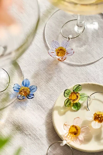 Terrain Floral Glass Wine Charms, Set Of 6