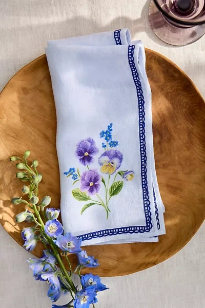 Terrain Floral Illustration Linen Napkins, Set Of 2