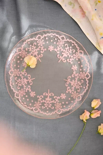 Terrain Floral Lace Glass Dinner Plate