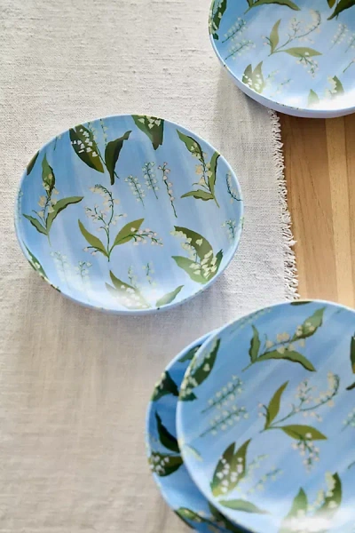 Terrain Floral Melamine Bowls, Set Of 4 In Blue