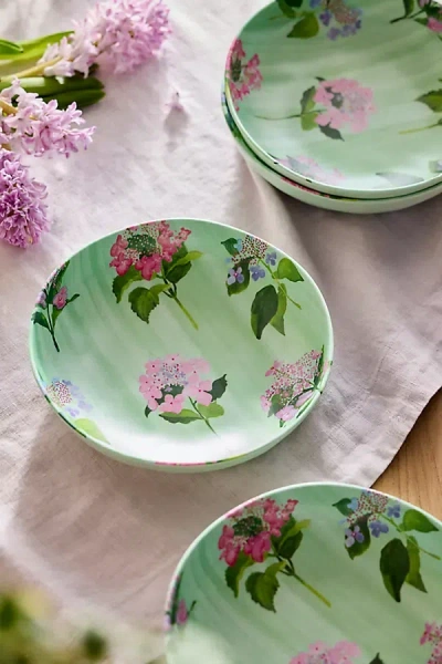 Terrain Floral Melamine Bowls, Set Of 4 In Green