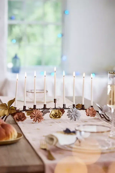 Terrain Floral Menorah, Low In Neutral