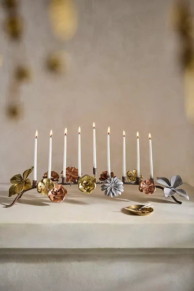 Terrain Floral Menorah, Low In Multi