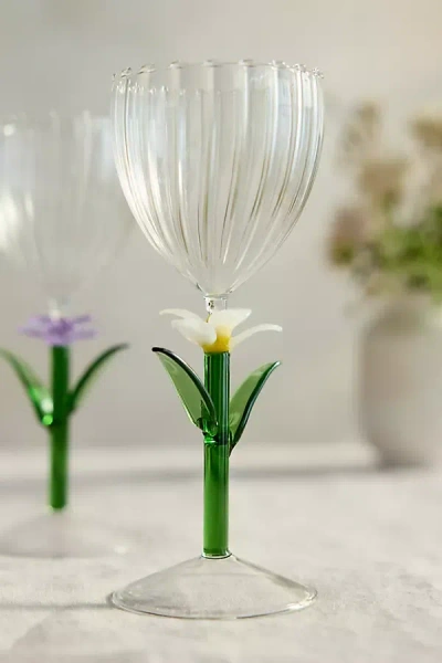Terrain Floral Stem Wine Glass