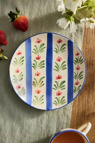 Terrain Floral Stripe Stoneware Side Plate