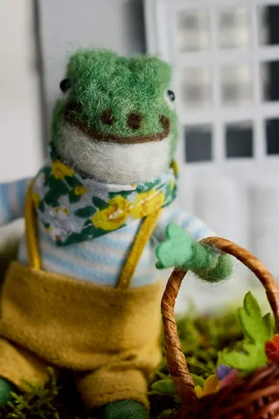 Terrain Flower Basket Frog Felt Critter In Multi