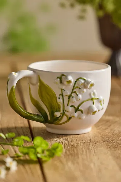 Terrain Flower Of The Month Stoneware Mug In White