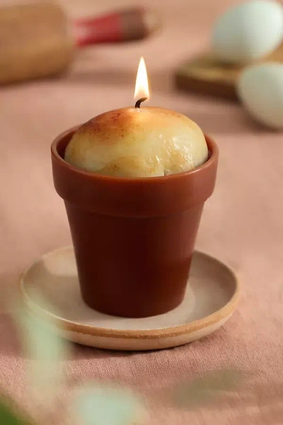 Terrain Flower Pot Bread Candle In Multicolor