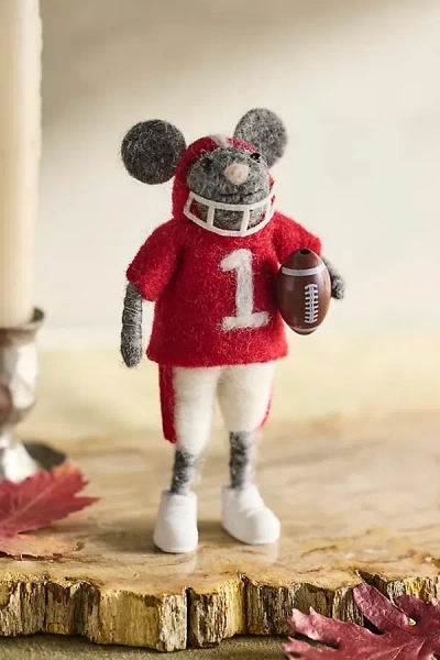 Terrain Football Mouse Felt Critter In Red