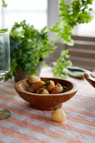 Terrain Footed Teak Root Serving Bowl In Brown