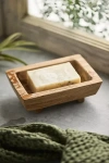 Terrain Footed Teak Soap Dish In Multicolor