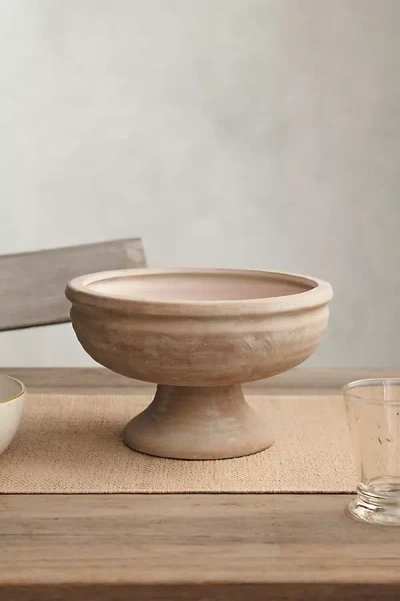 Terrain Footed Wide Ceramic Urn In Neutral