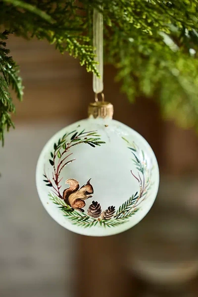 Terrain Forest Squirrel Globe Ornament In Green