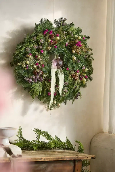 Terrain Fresh Bright Botanicals Evergreen Wreath In Green