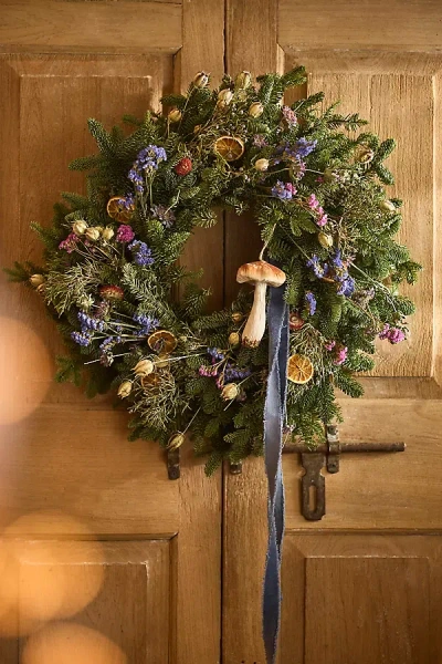 Terrain Fresh Evergreen + Citrus Wreath In Green