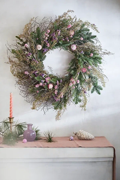 Terrain Fresh Noble Fir + Amaranth Wreath In Green