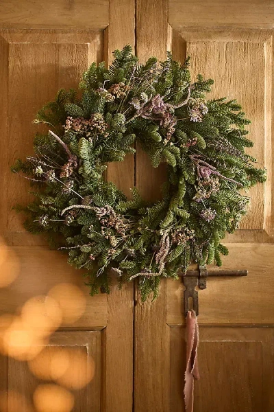 Terrain Fresh Noble Fir + Lemon Mint Wreath In Green