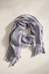 Terrain Fringed Stripe Scarf In Purple