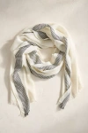 Terrain Fringed Stripe Scarf In White