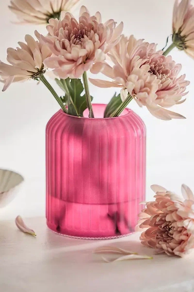Terrain Frosty Ridged Bud Vase In Pink