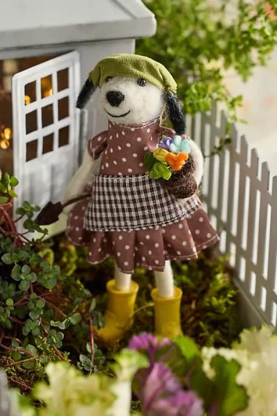 Terrain Garden Dress Dog Felt Critter In Brown