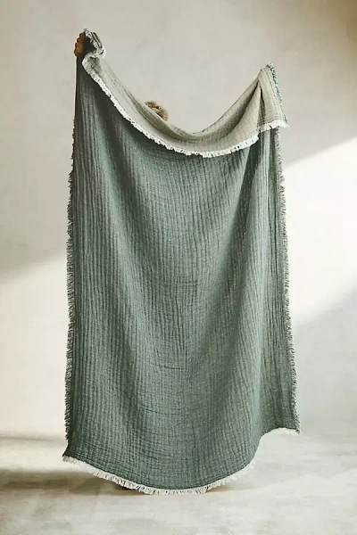 Terrain Gauzy Reversible Throw In Green