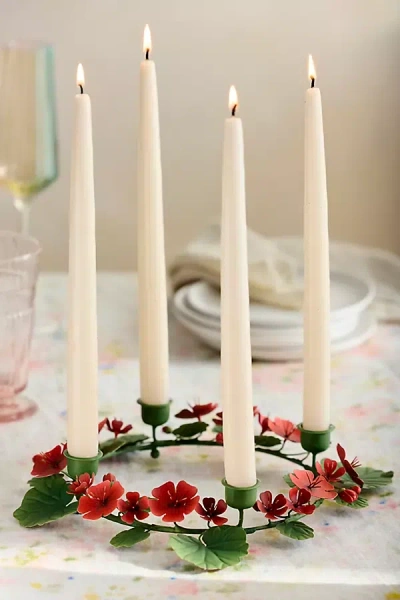 Terrain Geranium Centerpiece Taper Holder In Red