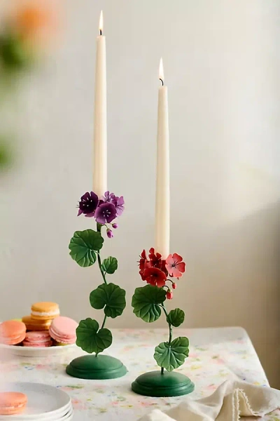 Terrain Geranium Taper Holder In Purple