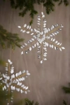 Terrain Giant Beaded Snowflake Ornaments, Set Of 2 In Silver