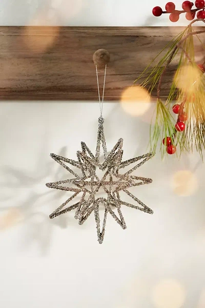 Terrain Giant Silver Glitter Star Ornament
