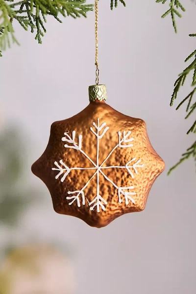 Terrain Gingerbread Star Glass Ornament In Brown