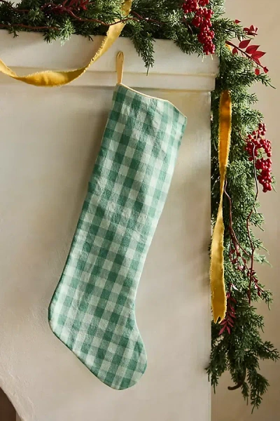 Terrain Gingham Cotton Stocking In Green