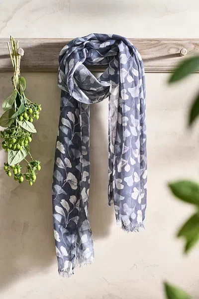 Terrain Ginkgo Leaves Wool Scarf In Blue