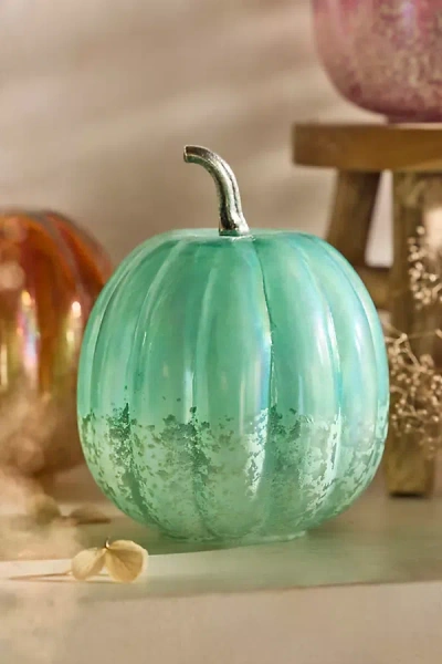 Terrain Glass Pumpkin, 6" In Blue