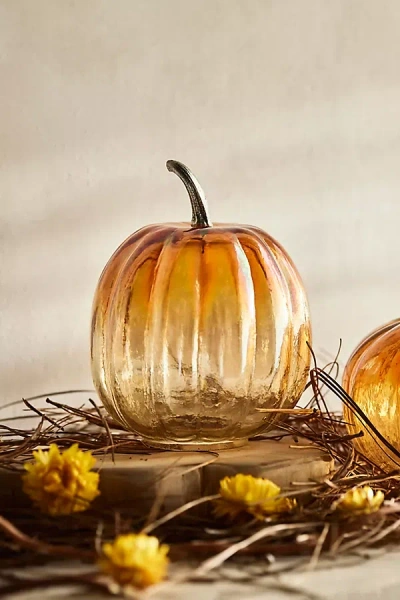 Terrain Glass Pumpkin, 6" In Orange