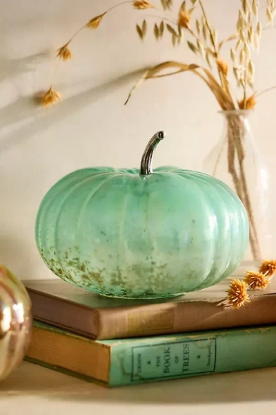 Terrain Glass Pumpkin, 7" In Blue
